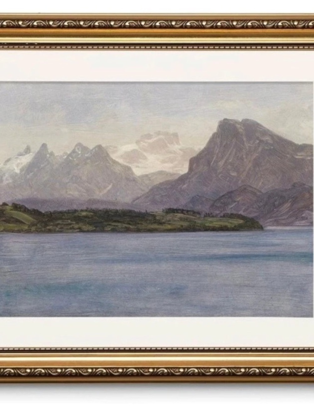 Arpeotcy Vintage Landscape Wall Art Framed Painting Blue & Green